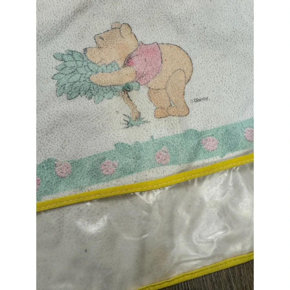 Vintage Winnie The Pooh Coverall Bib Crumb Catcher First Years Disney Ladybugs